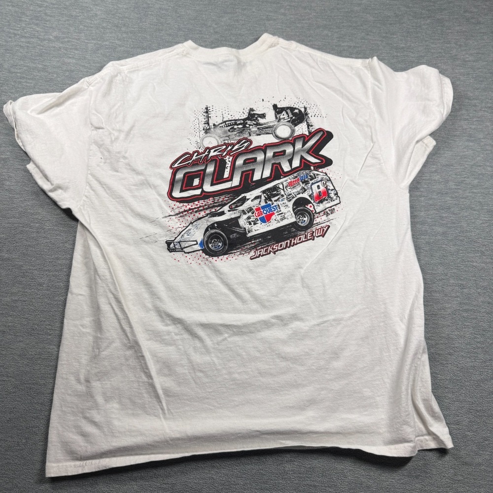 Gildan T-Shirt‎ Men XL White Jack Hahn Chris Clark Racing Sprint Car Graphic Tee